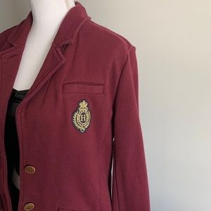 Tommy Hilfiger Burgundy Blazer w Elbow Patches